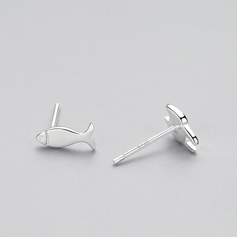 Fish Earrings Fashion Asymmetry 925-Jewearrings