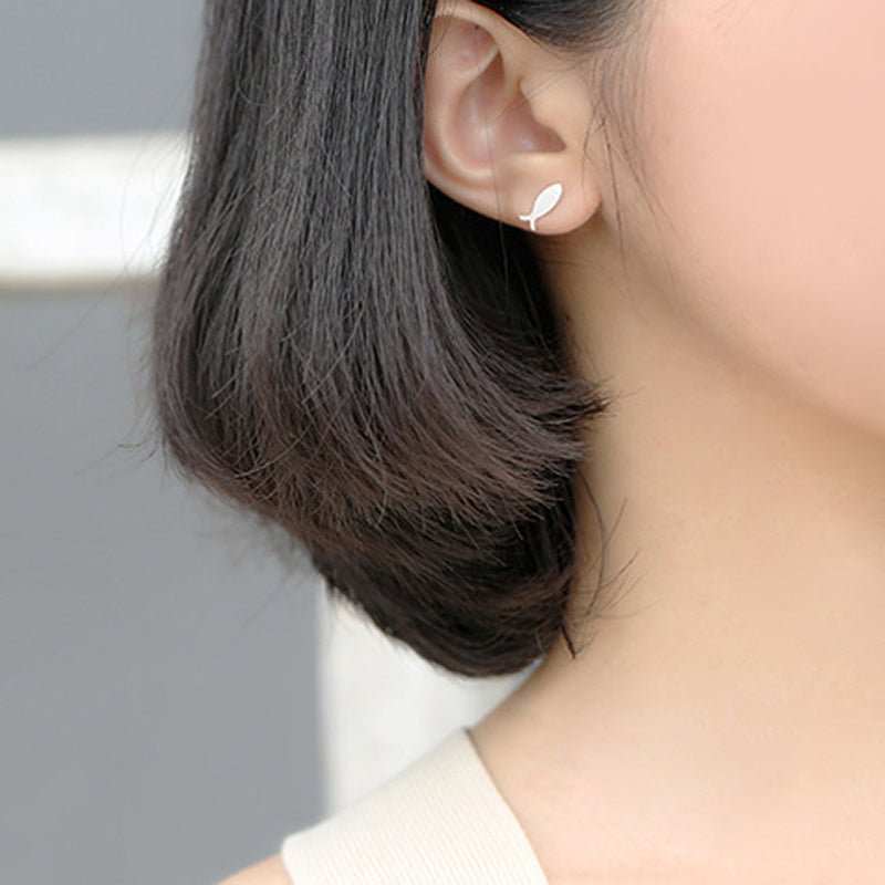 Fish Earrings Fashion Asymmetry 925-Jewearrings