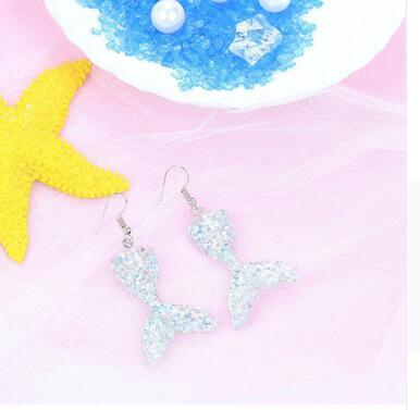 Fish Earrings Gradient Mermaid Hooks-Jewearrings