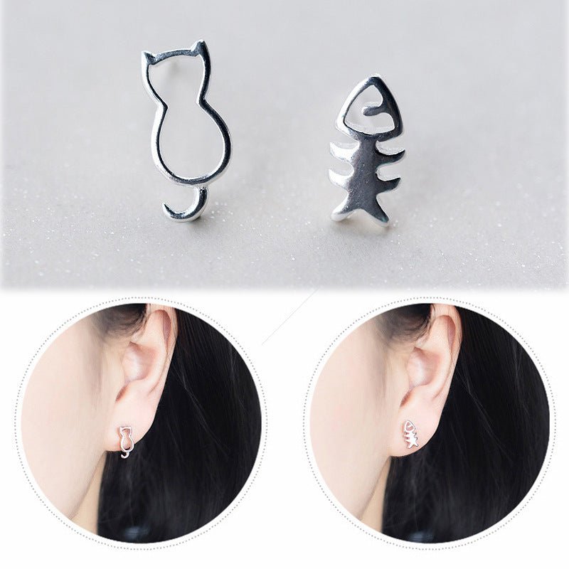 Fish Earrings Hollow Cat Fish Ear Line-Jewearrings