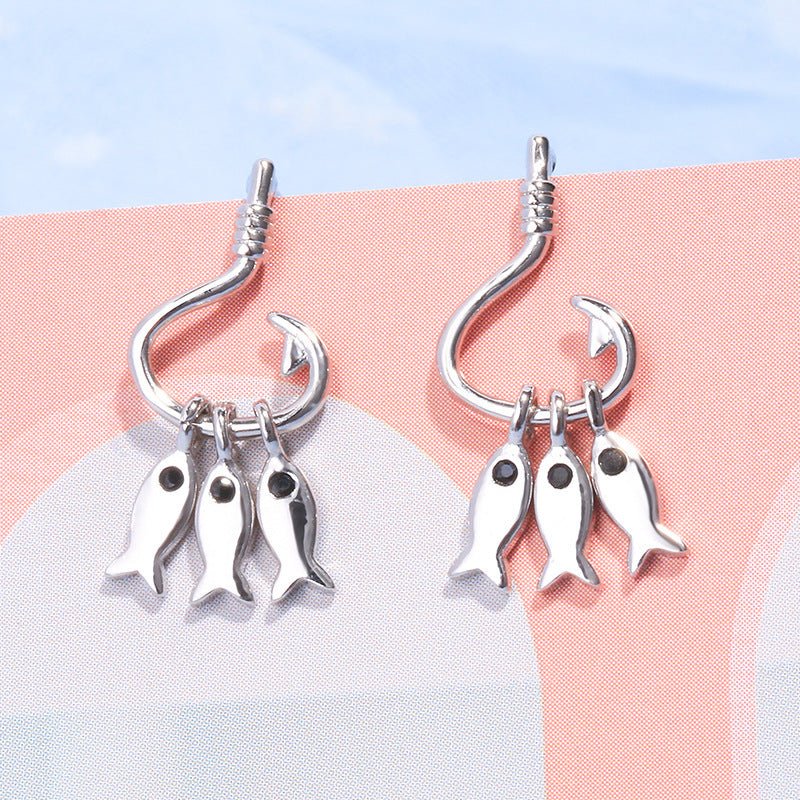 Fish Earrings Korean Style Personalized-Jewearrings