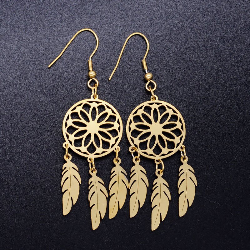 Fish Earrings Lotus Dream Catcher Earrings-Jewearrings