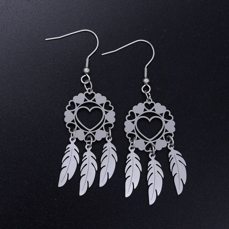 Fish Earrings Lotus Dream Catcher Earrings-Jewearrings