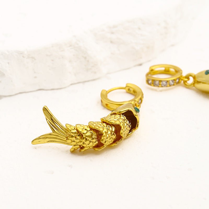 Fish Earrings Lucky Smart High Sense-Jewearrings