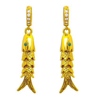 Fish Earrings Lucky Smart High Sense-Jewearrings