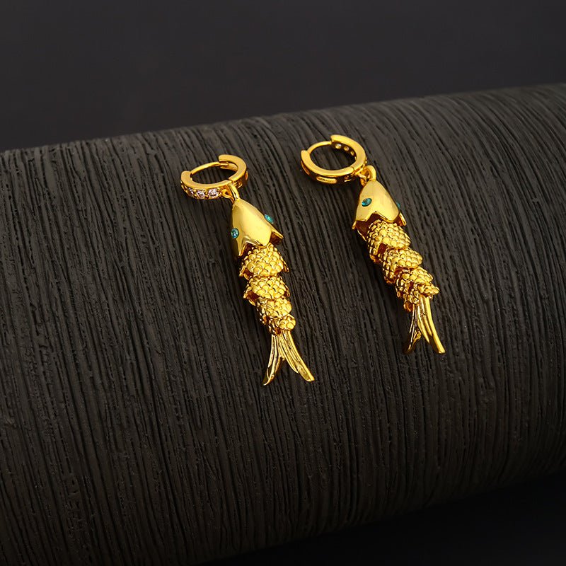 Fish Earrings Lucky Smart High Sense-Jewearrings