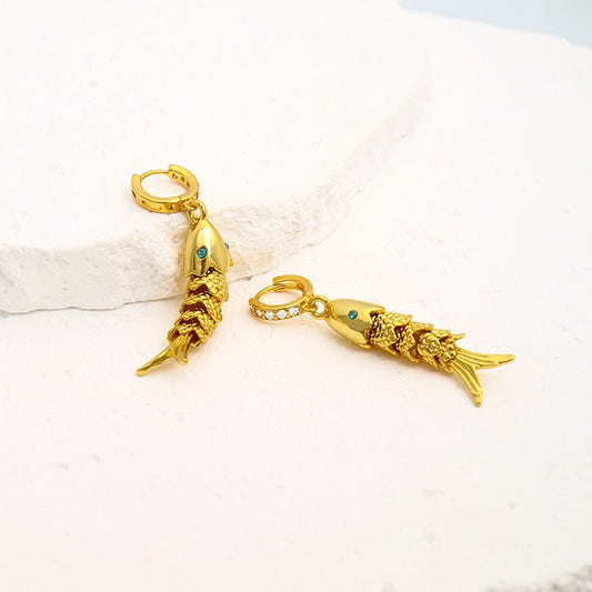 Fish Earrings Lucky Smart High Sense-Jewearrings