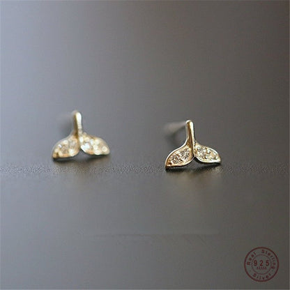 Fish Earrings Sterling Silver Plated 14K-Jewearrings