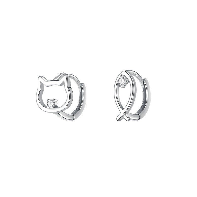 Fish Earrings Sweet Niche Asymmetrical-Jewearrings