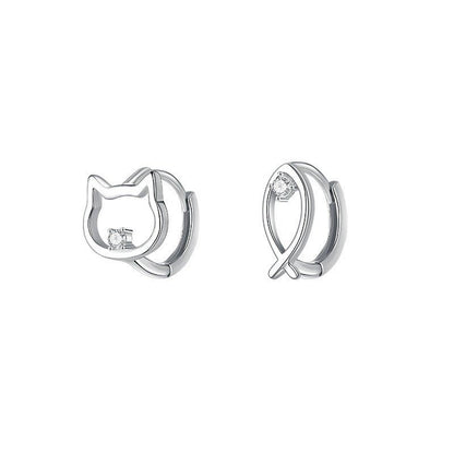 Fish Earrings Sweet Niche Asymmetrical-Jewearrings