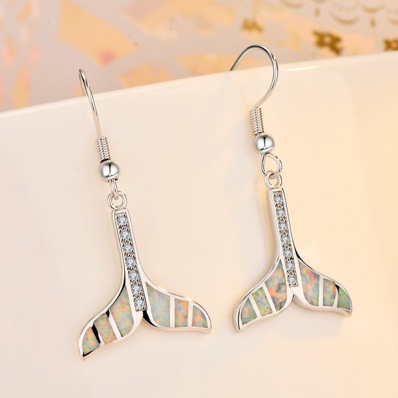 Fish Earrings Women's Blue Tail-shaped Earrings-Jewearrings