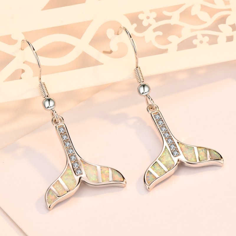 Fish Earrings Women's Blue Tail-shaped Earrings-Jewearrings