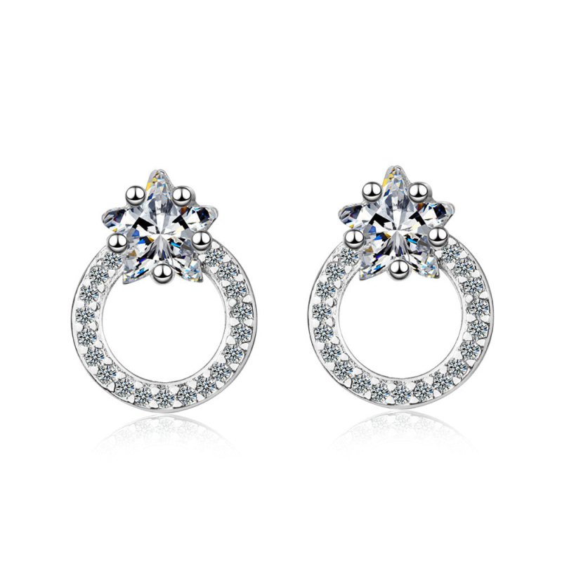 Five-pointed Star Stud Earrings Women With Diamond Fashion Temperament-Jewearrings