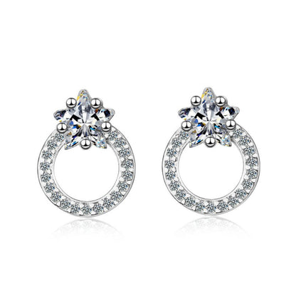 Five-pointed Star Stud Earrings Women With Diamond Fashion Temperament-Jewearrings