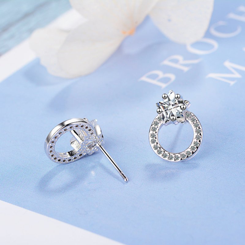 Five-pointed Star Stud Earrings Women With Diamond Fashion Temperament-Jewearrings