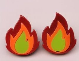 Flame shape acrylic earrings-Jewearrings