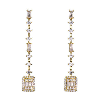 Flash Diamond Zircon Stud Earrings Simple and Cool-Jewearrings