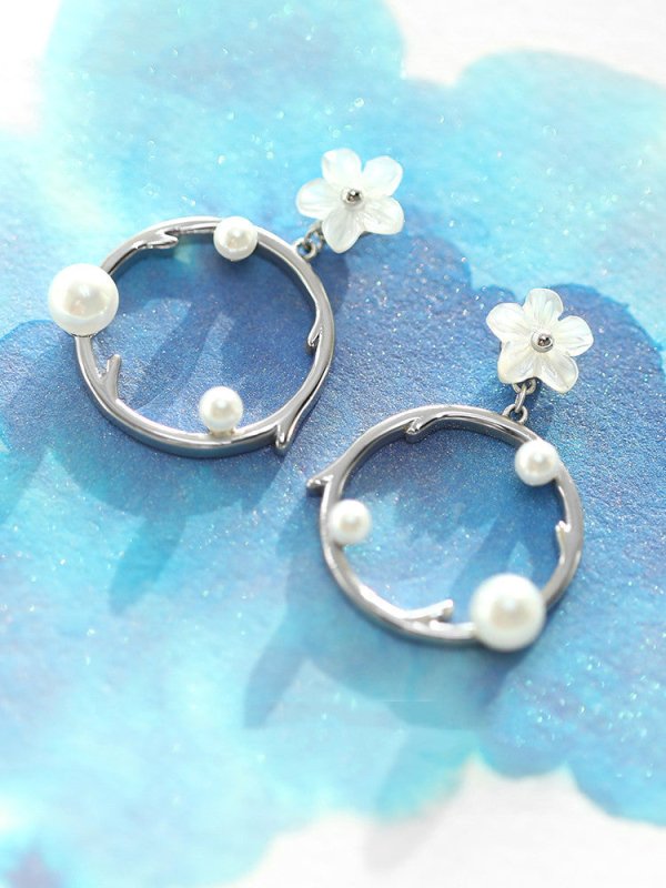 Flower Bud Qiong Branch Stud Earrings Women-Jewearrings