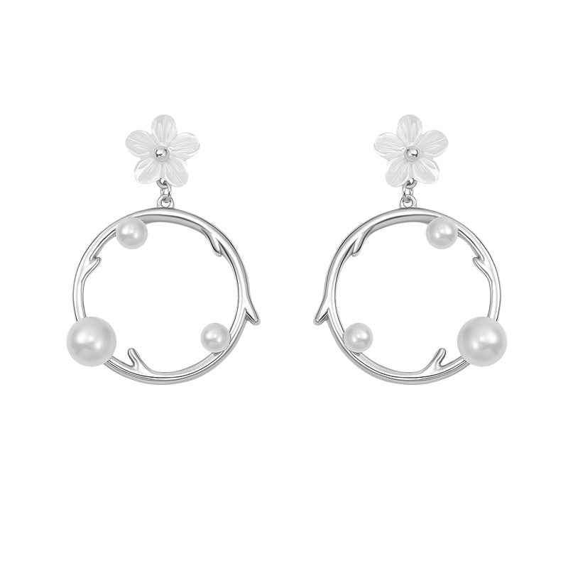 Flower Bud Qiong Branch Stud Earrings Women-Jewearrings