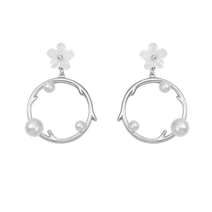 Flower Bud Qiong Branch Stud Earrings Women-Jewearrings