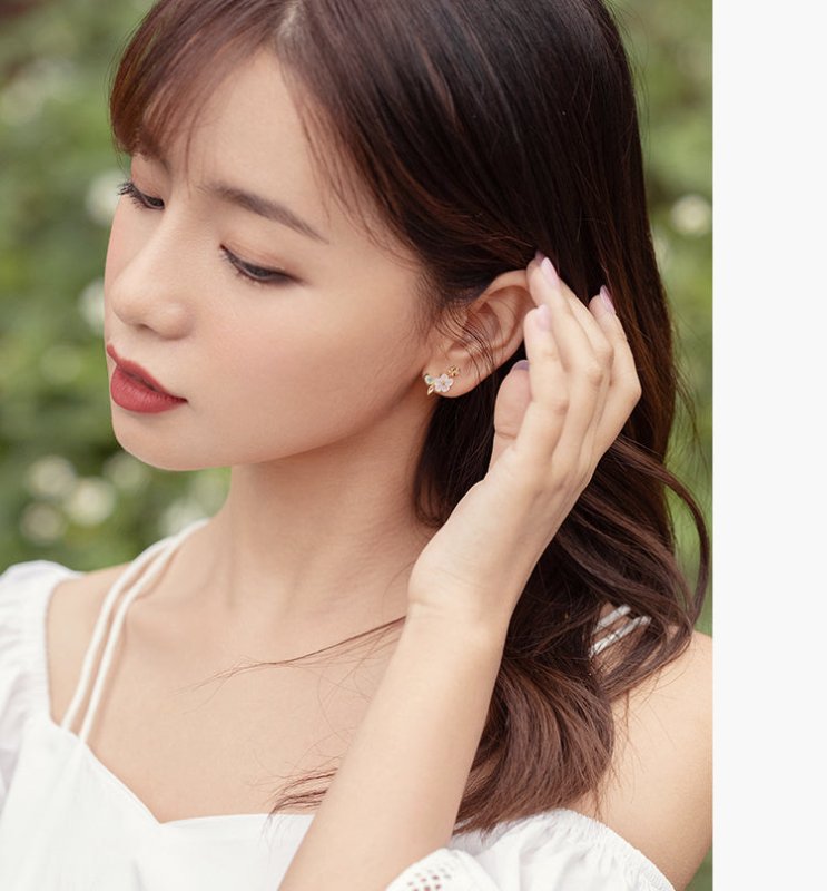 Flower Bud Weiming Flower Stud Earrings-Jewearrings