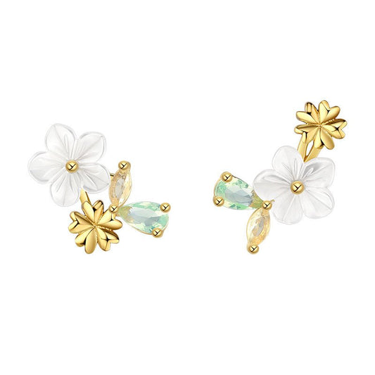 Flower Bud Weiming Flower Stud Earrings-Jewearrings