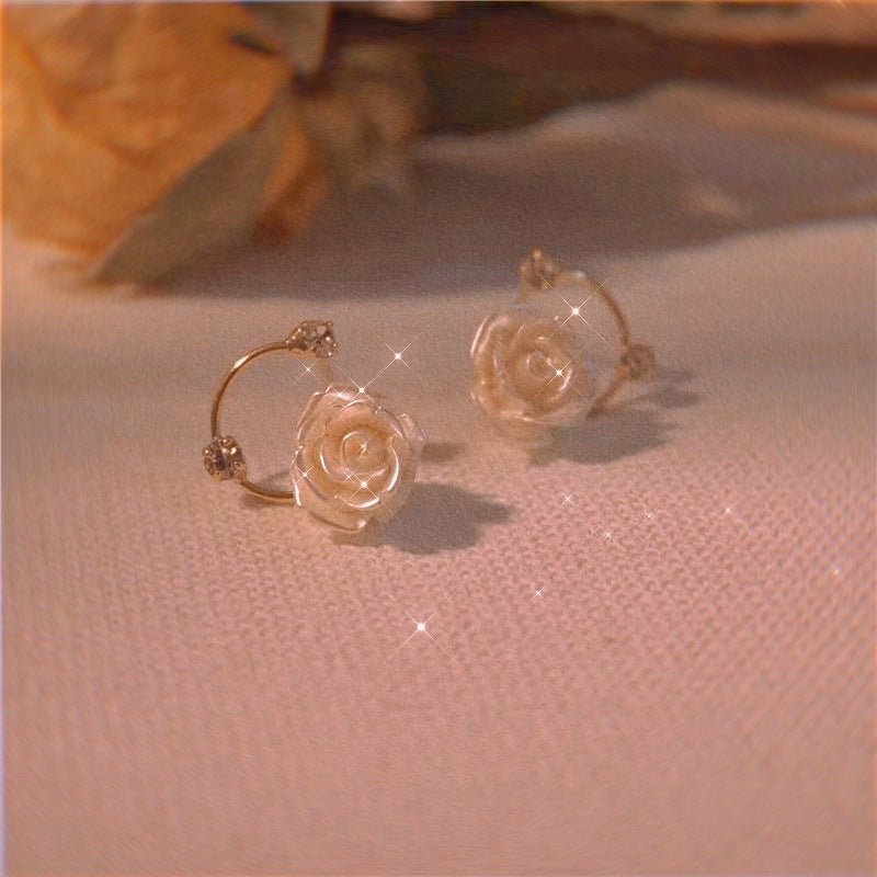 Flower S925 Silver Needle Diamond Stud Earrings-Jewearrings