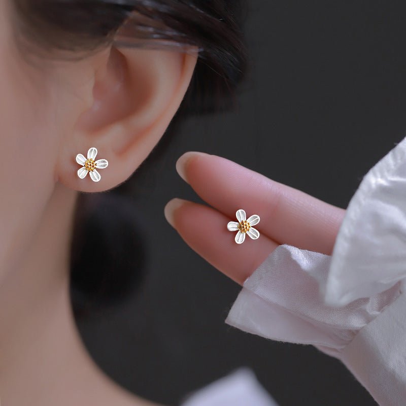 Flower Stud Earrings Simple Niche Design-Jewearrings