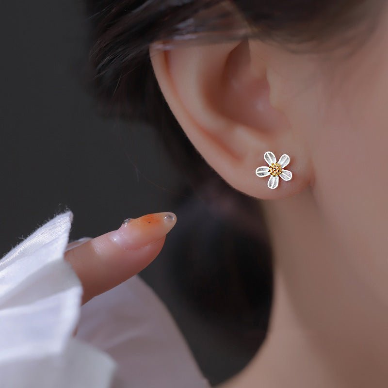 Flower Stud Earrings Simple Niche Design-Jewearrings