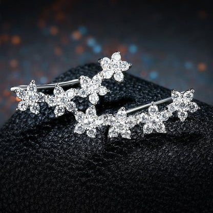 Flower Zircon Stud Earrings-Jewearrings