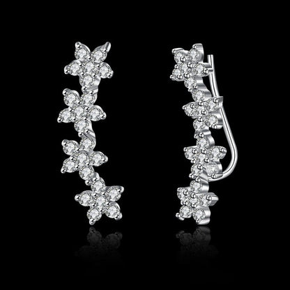 Flower Zircon Stud Earrings-Jewearrings