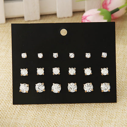 Four-claw Crystal Diamond Gold Fashionable Earrings Small Jewelry-Jewearrings