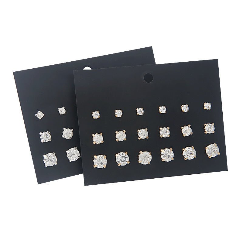 Four-claw Crystal Diamond Gold Fashionable Earrings Small Jewelry-Jewearrings