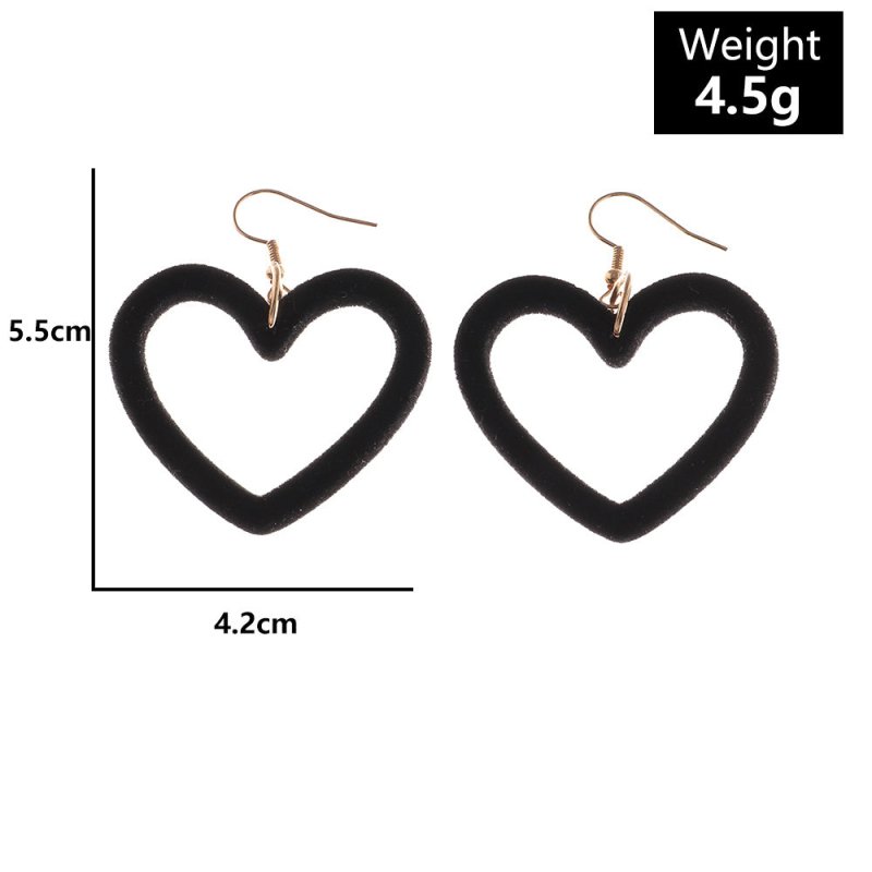 Four-color Lovely Love Girly Acrylic Flocking Earrings-Jewearrings