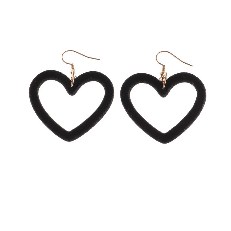 Four-color Lovely Love Girly Acrylic Flocking Earrings-Jewearrings