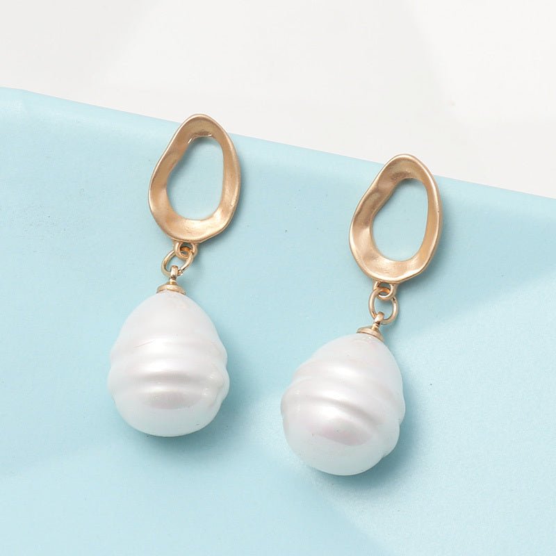 French Baroque High-end Fashion Female Pearl Alloy Series Exquisite INS Style Earrings-Jewearrings