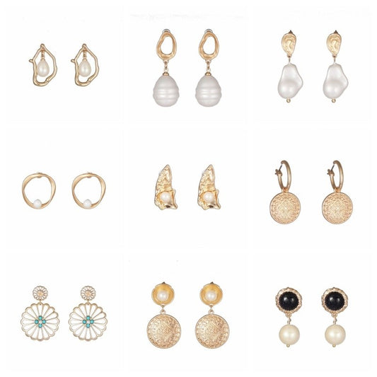 French Baroque High-end Fashion Female Pearl Alloy Series Exquisite INS Style Earrings-Jewearrings