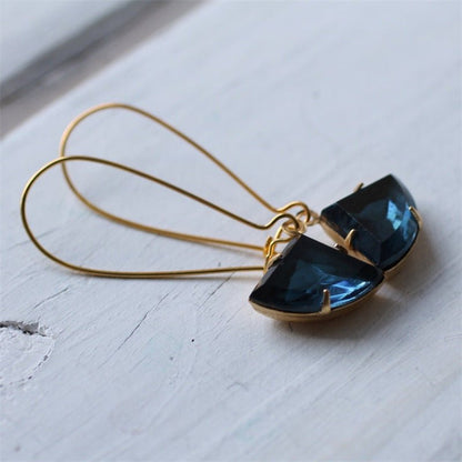 French Retro Style Blue Earrings Earrings Female-Jewearrings