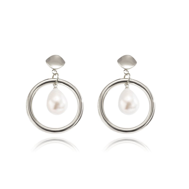 French Retro Water Drop Imitation Pearl Earrings-Jewearrings