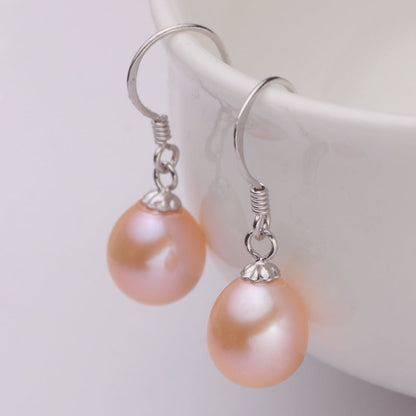 Freshwater Pearl Drop-shaped Earrings Wth White Fungus Hook-Jewearrings