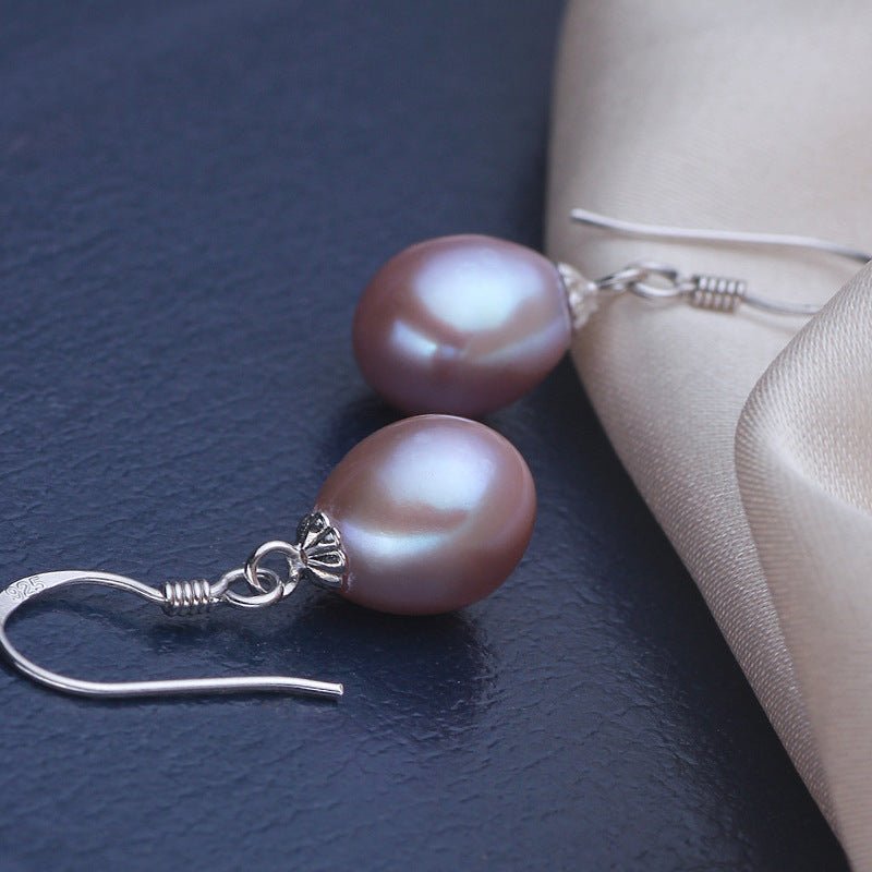 Freshwater Pearl Drop-shaped Earrings Wth White Fungus Hook-Jewearrings