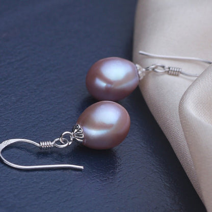 Freshwater Pearl Drop-shaped Earrings Wth White Fungus Hook-Jewearrings