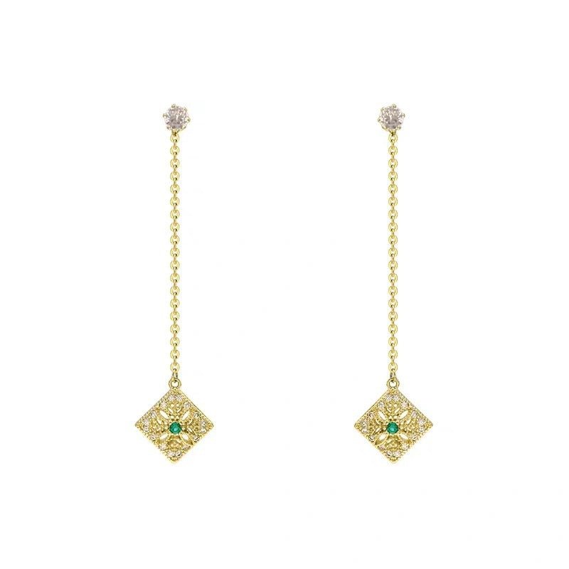 Fringe Earrings Emerald Diamond Earring Earrings-Jewearrings