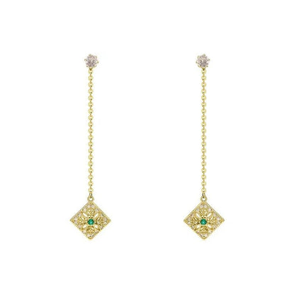 Fringe Earrings Emerald Diamond Earring Earrings-Jewearrings