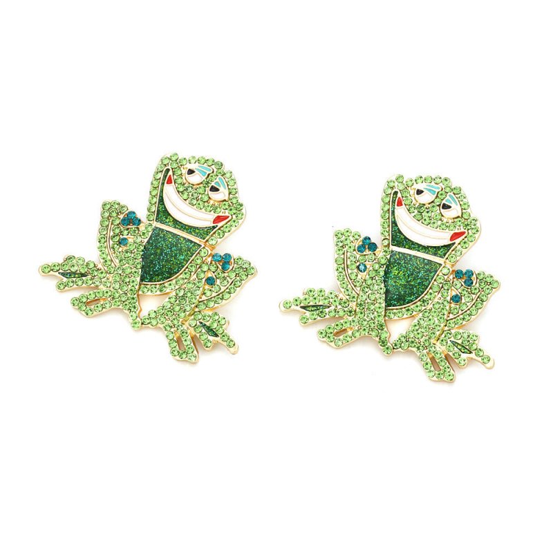 Frog Earrings Colorful Crystal Earrings-Jewearrings