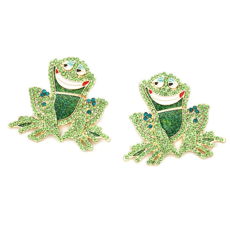 Frog Earrings Colorful Crystal Earrings-Jewearrings