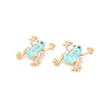 Frog Earrings Diamond Inlaid Earrings-Jewearrings