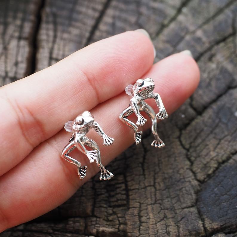 Frog Earrings Funny Animal Earrings-Jewearrings