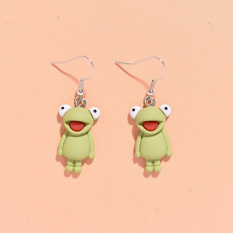 Frog Earrings Resin Animal Earrings-Jewearrings