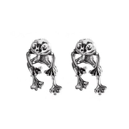 Frog Earrings Simple Metal Earrings-Jewearrings